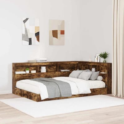vidaXL Opberghoofdbord Rook Eiken 207,5 x 137,5 x 76,5 cm Bewerkt hout