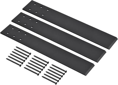 3 stuks werkbladhouders van 40,5 cm, verborgen beugels voor knieën, muurbevestiging, zwart, zwevende houders voor kwarts, hout en beton