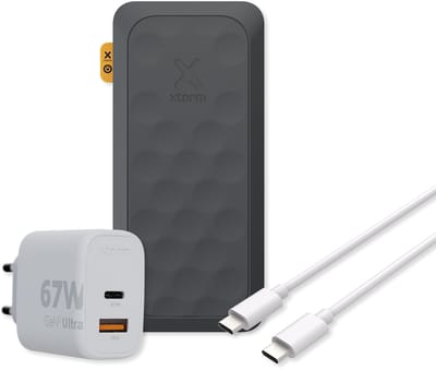Xtorm 67W Fuel Series 5 Powerbank Bundel - Powerbank 27.000 mAh + Xtorm 67W Lader + USB-C naar USB-C Kabel (150cm) - Bundel - Geschikt voor Smartphone / ipad - Zwart - Noodpakket