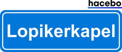 Hacebo - Plaatsnaam Sticker - 29x10 CM - Lopikerkapel sticker - Verkeersborden sticker - grappige cadeaus - Lopikerkapel