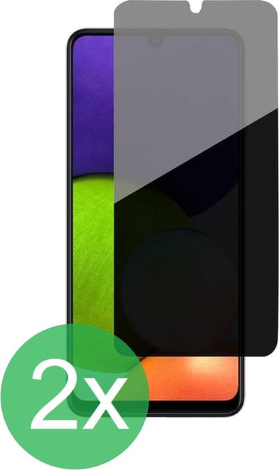 Privacy Screenprotector Glas - Tempered Glass Screen Protector Anti-Spy Geschikt voor: Samsung Galaxy A22 4G - 2x - beschermglas - Anti Spy - ZT Accessoires