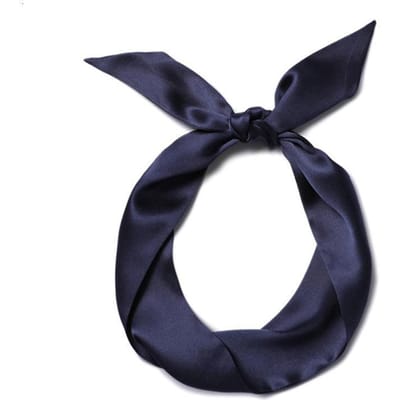 Dames Smalle Zijden Sjaal Lang Haar Streep Zijden Lint Kleine Nek Sjaaltjes Handvat van Tas Lint Sjaal Zakdoek Dames Strik 4cm*90cm 4X95cm marineblauwe kleur