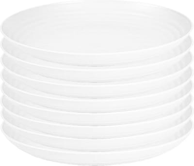 PlasticForte Rond bord/camping bord - 8x - D22 cm - ivoor wit - kunststof