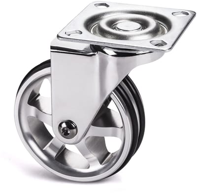 Meubelwiel Bobby Ø 75 mm aluminium wiel zonder rem