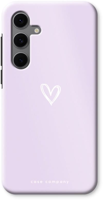 Case Company® - Hoesje geschikt voor Samsung Galaxy S24 FE hoesje - Klein hartje paars - Tough Case - Maximale Bescherming alle Kanten en Schermrand