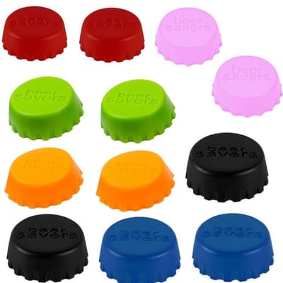 Store_9 - Bierdeksels - Herbruikbare flessenmarkeringen - Multicolor - Silicone deksels - Voor glazen flessen - 12 stuks