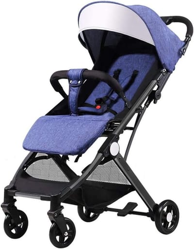 Kinderwagen Systeem - Reiswieg Buggy - Comfortabel Reizen - 5-Punts Veiligheidsgordel - 11.8 x 29 x 39 inch - Paars