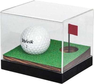 Transparante Acryl Golfbal Vitrine met Houten Basis - Stofvrije Collectiehouder