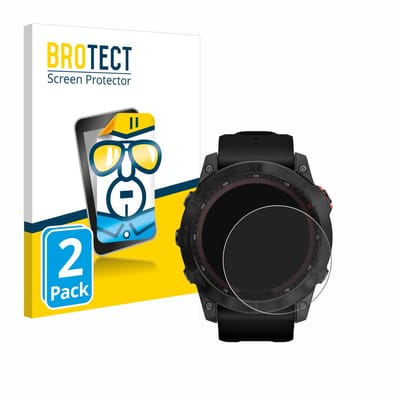 BROTECT - Screenprotector voor Garmin Fenix 7X (51 mm) - Folie Beschermfolie transparant 2 Stuks
