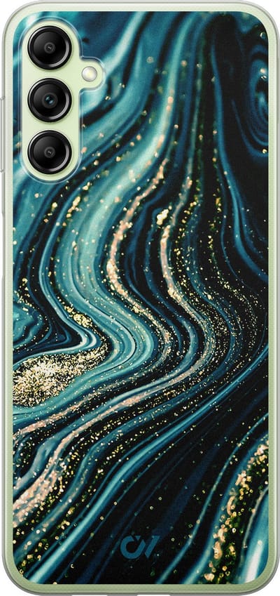 Hoesje geschikt voor Samsung Galaxy A14 5G hoesje - Blue Marble Waves - - Blauw - - Casevibes