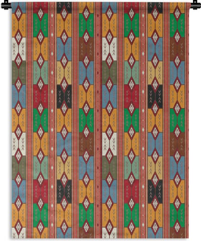 Wandkleed - Wanddoek - Geometrie- Patronen - Zuid-Amerika - 150x200 cm - Wandtapijt