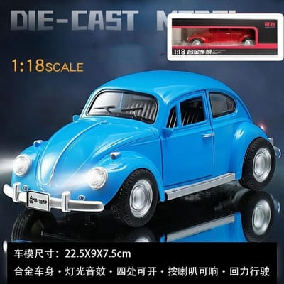 1:18 1955 Kever Klassieke Auto Vintage Legering Auto Model Simulatie Diecast Speelgoed Auto Collectie Met Geluid En Licht