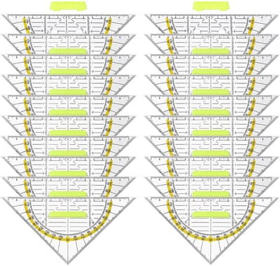 Dailygoods- Geodriehoek 15 cm - Flexibel/onbreekbaar - Transparant - Hoekmeter - 20 Stuks - Nauwkeurig meten en tekenen - Meetinstrument
