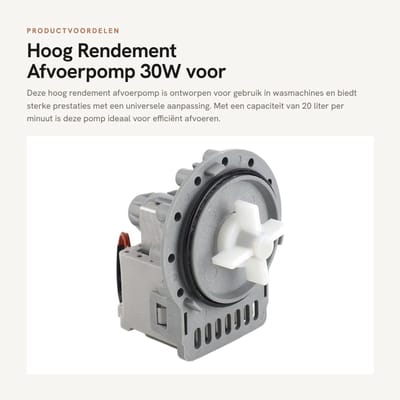 Dailygoods - Hoog Rendement Afvoerpomp 30W voor Wasmachines