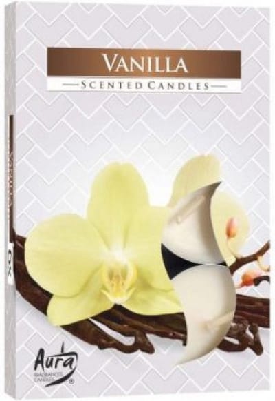 Arura Vanille - 6 geurende theelichtjes - in mooi doosje - cadeau - Paraffine - scented candles
