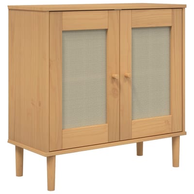 vidaXL - Dressoir - SENJA - 80x35x80 - cm - rattan - look - massief - grenenhout - bruin