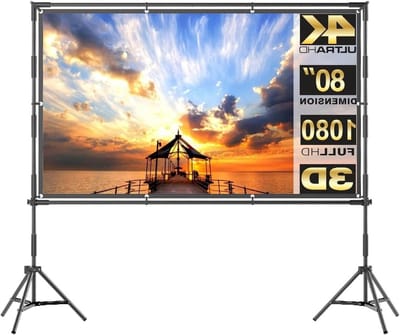 Projectiescherm met standaard - Draagbaar filmdoek - Thuisbioscoop creëren - Kreukvrij HD ontwerp - 150 inch - Wit