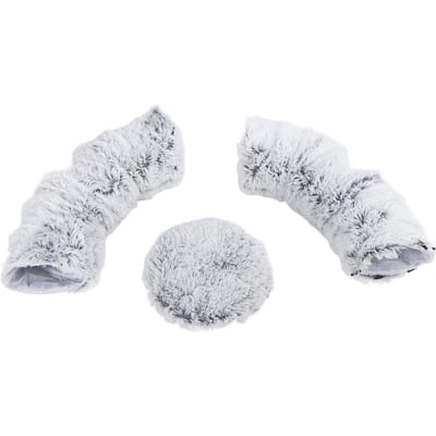 Lit Tunnel pour Chat Pliable Doux en Peluche Relaxant Multifonctionnel Rond Jouet Tunnel pour Animal de Compagnie pour Chaton Chiot white