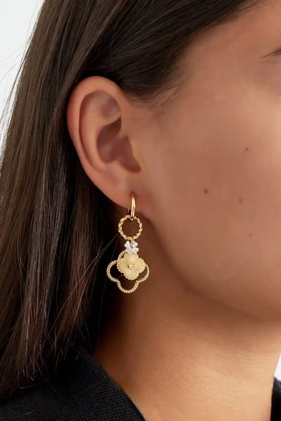 Clover Dream Earrings - Lange Oorbellen - Stainless steel Oorbellen- Oorbellen Voor Vrouwen - Lange Ring Oorbellen