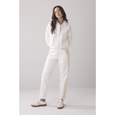 Summum Woman Mom's Fit Jeans Comfi Cotton Twill White Denim Size: 34 | Formal pants Outlet | Dames | Wit