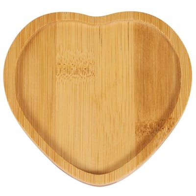 Plateau en bois de bambou écologique en forme de cœur pour servir la nourriture, le thé, le café, assiette à fruits, à pain, plats à collation pour la maison orange