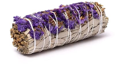 Witte salie smudge met paarse sinuata – Set van 4 stuks