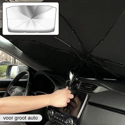 Auto zonnescherm voorruit – Opvouwbaar – 135 x 79 cm – UV-bescherming en warmte-isolatie – Voor binnenkant van de voorruit – Zomer hitte bescherming