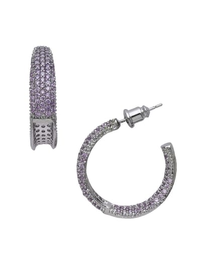 AVANT-GARDE PARIS Oorbellen Tapered Hoops Elegante Rhodium Geplateerd 2,7 cm met Sluiting met Haakje