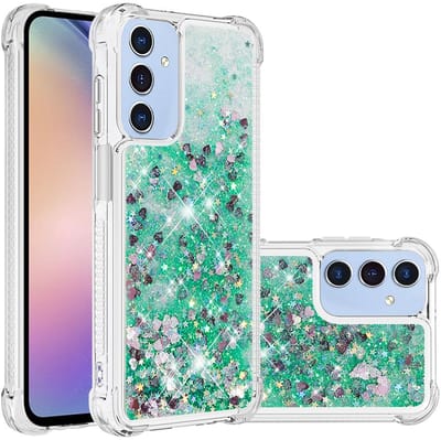 Coverup Hoesje - Geschikt voor Samsung Galaxy A17 Hoesje - Coverup Liquid Glitter Back Cover - Groen