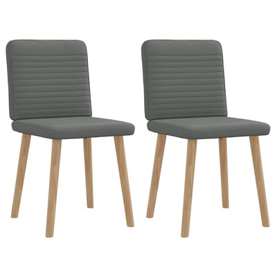 vidaXL - Eetkamerstoelen - 2 - st - stof - donkergrijs