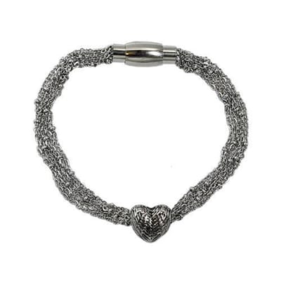As armband Silver heart -19cm