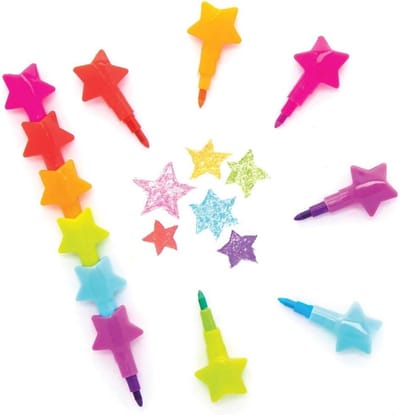 Stervormige Crayons - 8 Kleuren - Krijtjes voor Kinderen - Waxkrijt - Losse Tekeningmaterialen voor in het Etui
