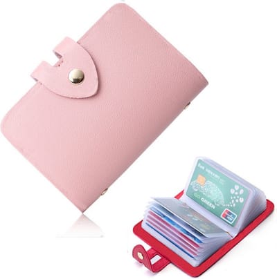 Pasjeshouder - Geschikt voor 12 pasjes - Creditcardhouder - Pasjeshouders - Voor mannen en vrouwen - Simpel design - Roze