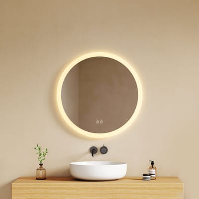 EMKE Badkamerspiegel - Anti Condens - 3 Lichtkleuren & Dimbaar - 50CM - Douche Spiegel - Energiezuinig