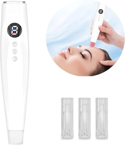 Derma Pen Apparaat – LED Lichttherapie – Warme & Koelende Roller – Verbeterde Opname Gezichtsverzorging – Anti-Aging Massage