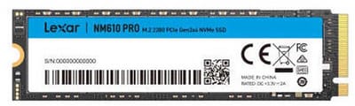 Lexar LNM610 PRO 2TB NVMe PCIe Gen3 x4 Read 3300MB – Schrijf 2600MB M.2 SSD (LNM610P002T-RNNNG)