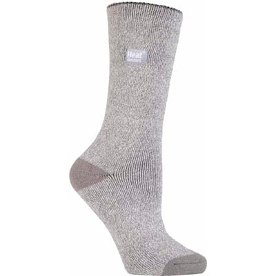 Heat Holders Lite dames dunne thermo wintersokken - Zilver / Crème