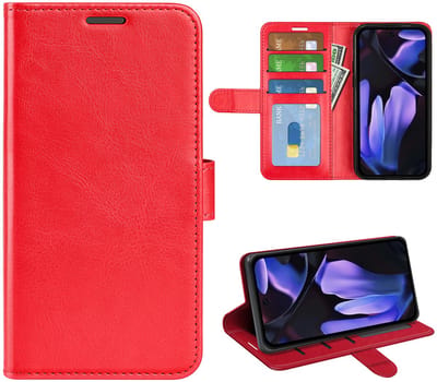 MobyDefend Hoesje - Geschikt voor Google Pixel 9a - Wallet Book Case (Sluiting Achterkant) - Rood