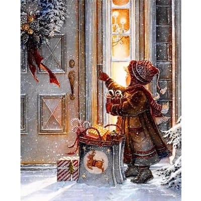 DIY 5D Diamond Kid levert kerstcadeau Borduurpakketten Hars Hobby Craft 20X30CM black