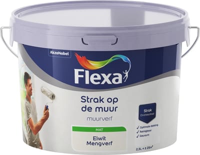 Flexa Strak op de muur Muurverf - Mat - 2,5 liter - Eiwit