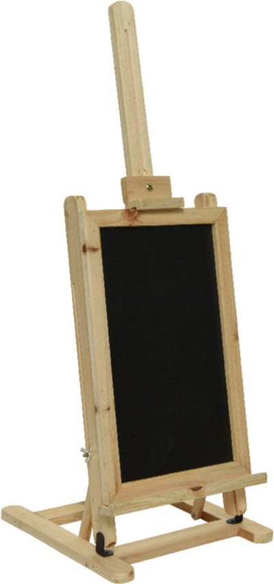 Decoris Krijtbord - schoolbord - memobord - op schildersezel - van hout - 31 x 29 x 85 cm - menukaart - restaurant