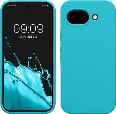 kwmobile telefoonhoesje geschikt voor Google Pixel 10a - Hoesje met siliconen coating - Smartphone case in ijsblauw