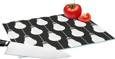 Glazen Snijplank - 28x20 - Gloeilampen - Licht - Patronen - Snijplanken Glas
