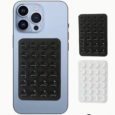 VANDAAG VERZONDEN - 4 STUKS 2 x WIT/ 2 x ZWART - Zuignap voor op Telefoon Hoesje - Telefoonhouder - Voor Selfies - Sterke Zelfklevende Telefoonhoeshouder - Telefoonaccessoires - Zwart - Zuignap - Selfie - Auto/Douche/Spiegel
