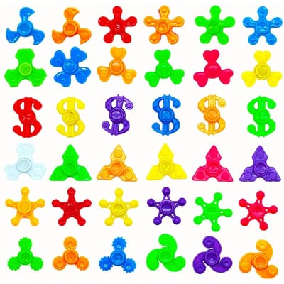 5-20 stuks Mini Geometrische Vingertop Gyro Plastic Draaiende Speeltjes Traktatie Kinderen Cadeaus Verjaardagsfeestje Bedankje School Beloningen Goede Vulling multi