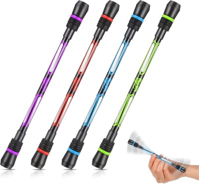 Daity 4 stuk - Draaipen, draaipen met vingerrol, draaipen met verbeterde balans, antislippen, schoolspullen, schrijfwaren voor studenten, kantoorartikelen (0,5 mm).