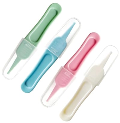EXCITAT Reinigingspincet - Baby Neuspincet - Neusreinigingspincet - Ronde punt pincet - Plastic pincet - Geschikt voor neusreiniging - 4 stuks - Willekeurige kleur