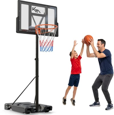 KM-Fit Verrijdbare Basketbalstandaard 135-305 cm Verstelbaar Outdoor met Wielen