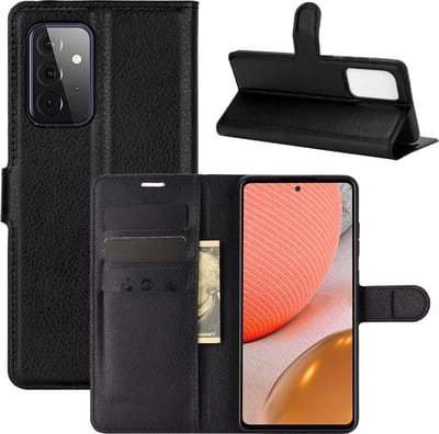 Coverup Hoesje - Geschikt voor Samsung Galaxy A72 Hoesje - Coverup Book Case - Zwart