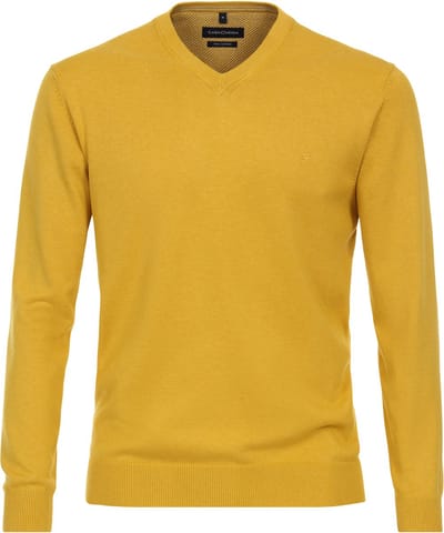Casa Moda - V-hals trui - Heren - L - Mais - Katoen - 004430 V-hals